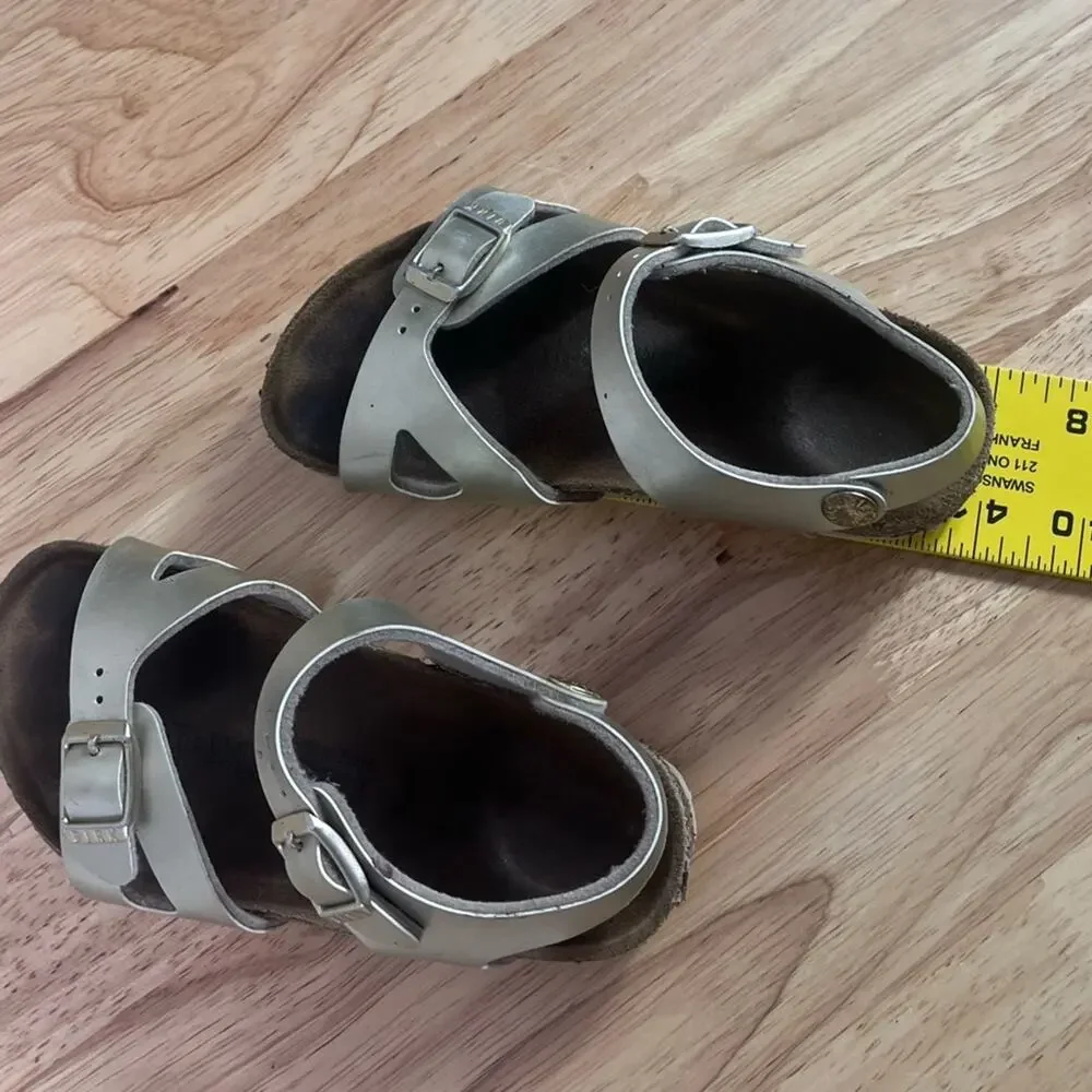 Birkenstock Kids Sandal Size 27 9-9.5 Electric Metallic GOLD